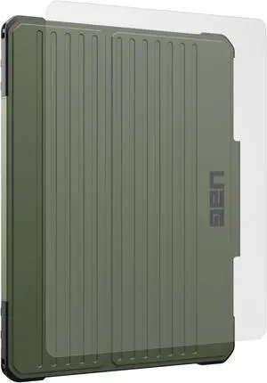 UAG Urban Armor Gear Designed for iPad Air 13" 1st Gen 2024 Case Metropolis SE Olive Bundle with Tempered Glass Shield Screen Protector