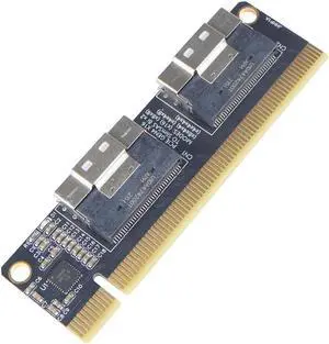 JMT 2Port SlimSAS 8i x2 to PCIe4.0/3.0 x16 Slot Adapter Riser Card for Network Graphics Video GPU (PCIe3.0 JHHP1A) JMT 2Port SlimSAS 8i x2 to PCIe4.0/3.0 x16 Slot Adapter Riser Card for Network Graphics Video GPU (PCIe3.0 JHHP1A)