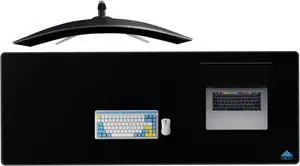 Cacoy 63" x 24" Huge Gaming Mouse Pads, Extended Rectangular Computer Mouse Pad, XXXL Large Mousepad for Full Desk, Giant Office Desk Pad, Oversized Desk Mat Keyboard Mouse Mat, Black