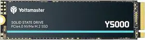 Yottamaster 2TB SSD M.2 PCIe 4.0, Up to 5,200MB/s, M.2 2280 NVMe Internal Solid State Drive with 3D NAND Flash, Upgrade Storage for PS5, PC Computer, Laptop, Gaming [Y5000-2TB]