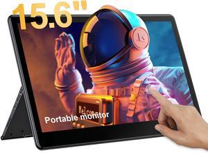 Gallagher 15.6'' Touchscreen Portable Monitor with Kickstand,1080P Extended Touchscreen Monitor with Stand & Speakers,USB C HDMI Travel Monitor for Laptop Computer (15.6" 1920 * 1080-B)