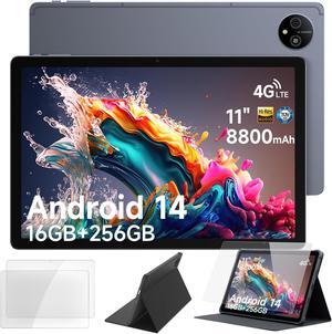 Ulefone Tab A11 Pro Android 14 Tablet, 16GB RAM + 256GB ROM, Gaming Tablet, 11 inch Large Screen, 8800mAh Battery, 16MP + 8MP, Comes with Tempered Glass and Holster Case