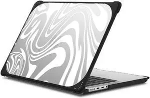 CASETiFY Bounce MacBook Pro 14" (2021/2023) Case [Enhanced Protective Corner Design/Ventilation Cutouts/Anti-Slip Grip] - Marble Transparent Trippy - Clear Black