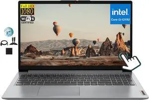 Lenovo 15.6" FHD Ideapad Touchscreen Laptop, Intel Core i3-1215U 6-Core, 16GB RAM, 1TB SSD, Wi-Fi6, Webcam, Bluetooth, SD Card Reader, Windows 11, GM Accessories, Gray