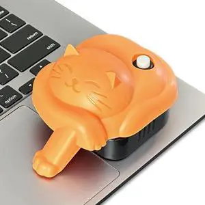 Laptop Trackpad Jiggler -AA Battery lasts 6 months -Undetectable -Cordless Mouse Jiggler -Does Not Work on DeII -Keeps Touchpad Active, Laptop Awake -Mechanical Mouse Mover -ON/Off Switch (Orange Cat)