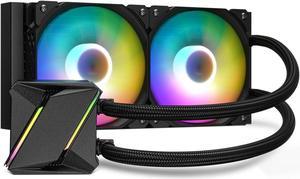 DARKROCK D240 CPU Liquid Cooler with 240 mm Radiator, Addressable RGB Lights, Pure Copper Pump, and AMD, AM5/ AM4, Intel LGA 1851/1700/1200 Brackets Ready - Black