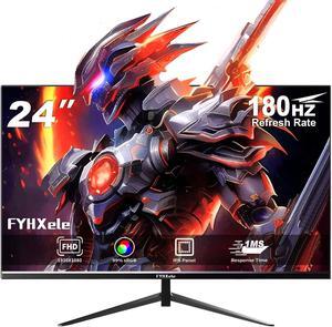 FYHXele 24 Inch Gaming Monitor FHD 1080P Fast IPS 180Hz, 165Hz Refresh Rate, 1ms, HDR Computer Monitor, HDMI, DisplayPort, Eye Care for Gamers, Compatible Wall Mountable Installs-Black