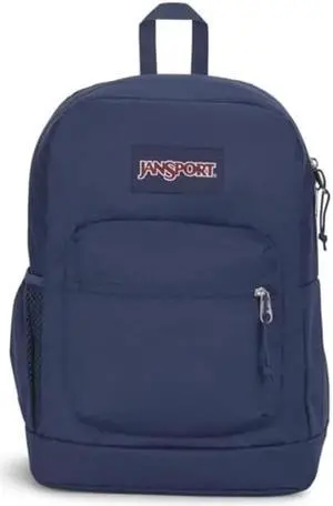 JanSport Cross Town Plus Backpack - Large Main Compartment, Side Water Bottle Pocket, 15-Inch Padded Laptop Sleeve - Navy