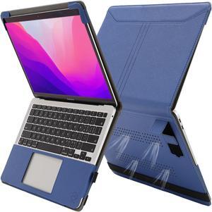 TYTX MacBook Air 13 Inch Case - PU Leather Laptop Case with Vents and Stand Function, Blue