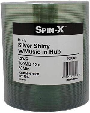 Spin-X 100 12X Digital Audio Music CD-R 80min 700MB Shiny Silver