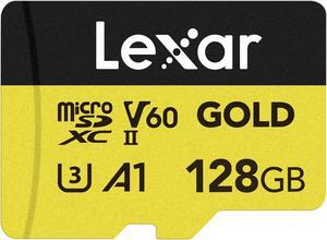 Lexar 128GB Professional Gold Micro SD Card, UHS-II, C10, U3, V60, A1, Full HD, 4K, Up to 280/100 MB/s microSDXC Memory Card, for Drones, Action Cameras, Portable Gaming Devices (LMSGOLD128G-BNNNG) Lexar 128GB Professional Gold Micro SD Card, UHS-II, C10, U3, V60, A1, Full HD, 4K, Up to 280/100 MB/s microSDXC Memory Card, for Drones, Action Cameras, Portable Gaming Devices (LMSGOLD128G-BNNNG)