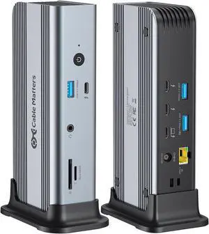 Cable Matters [Intel Certified] 11-in-1 Thunderbolt 5 Dock with Thunderbolt Share - 80Gbps or 120Gbps w/Bandwidth Boost, up to Triple 4K@144Hz on Windows 11, up to Dual 6K@60Hz on macOS, 140W PD