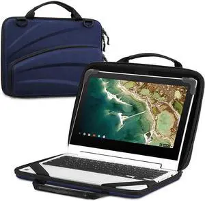 FINTIE 11-11.6 Inch Chromebook Sleeve Case - Protective Briefcase Shoulder Bag with Accessory Pouch for Up to 11.6" Laptop Notebook Ultrabook, Navy FINTIE 11-11.6 Inch Chromebook Sleeve Case - Protective Briefcase Shoulder Bag with Accessory Pouch for Up to 11.6" Laptop Notebook Ultrabook, Navy