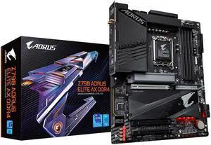 GIGABYTE Z790 AORUS ELITE AX DDR4 Intel LGA 1700 ATX Motherboard, 4x DDR4 ~128GB, 3x PCI-E x16, 4x M.2, 4x SATA, 5x USB 3.2, 1x USB-C, 4x USB 2.0