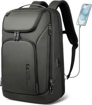 hk Business Smart Backpack for Men Anti-Theft for 17.3 Inch Laptop with USB Charging Port Water-Resistant Large Durable Compact 30L for Travel College Work-Green
