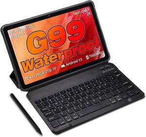 AGM PAD P1 Rugged & Waterproof Android 13 Tablet with Keyboard & Stylus, Drop-Proof/Dustproof, MTK G99 Chipset, 2K Display FHD+ IPS, Dual Box Stereo Speakers, 7000mAh, 4+128GB[TF 2TB], GPS, WiFi