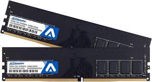 DDR4 32GB 3200MHz Ram Memory (16GBx2) PC4-25600 XMP CL18 1.35V Desktop PC Memory Module UDIMM 288-Pin, Compatible with Intel and AMD Ryzen Acclamator