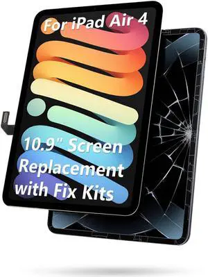 LHM for iPad Air 4th Generation (2020) 10.9" LCD Screen Replacement Display Touch Glass Digitizer Assembly LED Backlit LCD Panel (Model: A2324 A2316 A2325 A2072) with Repair Kits