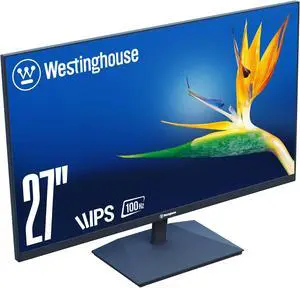 Westinghouse 27 Inch Computer Monitor, 100Hz, 1080p Full HD IPS Display, Adaptive Sync, Blue Light Protection, Home Office PC Screen with Built-in Speakers, HDMI, VGA, for Work & Productivity