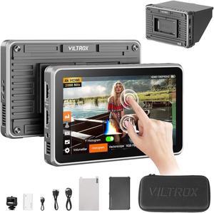VILTROX DC-X FHD 2000Nits 6" Touchscreen Camera Field Monitor, 4K HDMI DSLR with Sunshade Hood, Battery, Storage Bag(DC-X2, HDMI)
