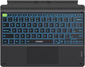 seenda Backlit Keyboard with Touchpad for Surface Pro 8/Pro 9/Pro X, Detachable Slim Bluetooth Keyboard with Multi-Gesture Trackpad for Microsoft Surface Pro 8/9/X 13-inch Tablet, Grey