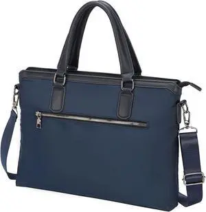 uxcell 15 Inches Laptop Briefcase Bag Oxford Removable Adjustable Shoulder Strap for Business Travel, Navy Blue