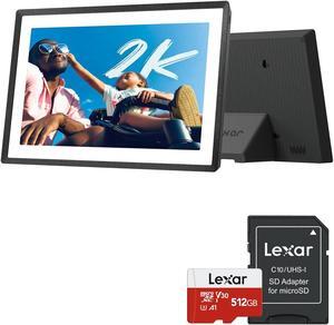 pexar 2K Digital Picture Frame and Lexar E-Series 512GB Micro SD Card