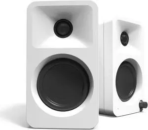 Kanto ORAMW 100W Powered Reference Desktop Computer Speakers with Bluetooth 5.0 and USB-C Input | Bi-Amplified | 100 Hz Automatic Crossover | Reference Quality Sound | Pair | White