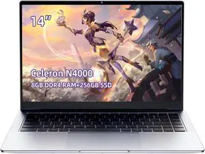 JSHIX 2025 Laptop,14'' Windows Laptop,Computer laptops,Celeron N4000 Processor, 8 GB RAM, 256 GB Storage,14-inch HD Display, Windows 11, Laptop for Business, Office or Student use (N7P-N4000-8+256)