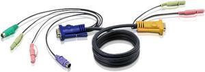 ATEN 2L5303P MasterView Max PS/2 KVM Cable with Audio (10 Feet)