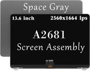 GBOLE A2681 Screen Replacement for MacBook Air M2 A2681 EMC 4074 MLXW3 MLXX3 MLXY3 MLY03 MLY13 MLY23 MLY33 MLY43 Full LED LCD Screen Display Assembly (Space Gray)
