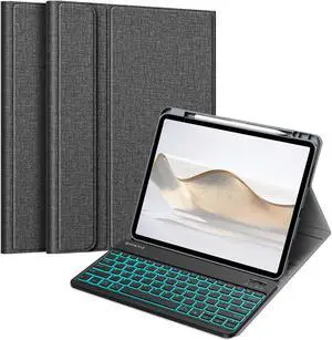 Fintie Keyboard Case for iPad Pro 13-inch (M4) 2024 with Pencil Holder - Soft TPU Back Cover with Magnetically Detachable Bluetooth Keyboard, Backlight/Gray