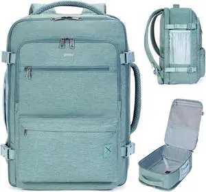 WANDF Travel Backpack For Spirit Airlines Personal Item Bag 18x14x8 with Wet Pocket, 17 Inch Laptop Backpack for Men Women (Turquoise)