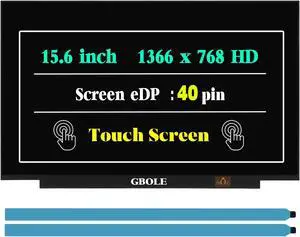 GBOLE Replacement for HP 15-dy 15t-dy100 15t-dy200 15t-dy300 15-DY2073 15t-dy500 15-DY2073DX LCD Screen Display Digitizer Panel 1366X768 HD 40 pin Touch Screen