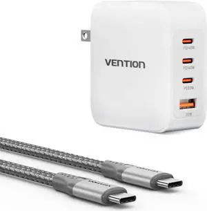 VENTION 340W MacBook Pro Charger, 140W USB C Charger 4-Ports Foldable GaN Charger for MacBook Pro 16''/14''/13'', MacBook Air 15'', iPhone 15/14/Pro max, Chromebook (with 240w Cable)
