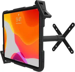 CTA Digital Tablet Holder VESA Wall Mount for 7-14 Inch Tablets with 5" Inch Extender Pole - Black - (PAD-SVWMBXL)