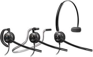Plantronics - EncorePro HW540 Convertible Headet - Wired Convertible (3 wearing styles) Headset with Boom Mic - Connect to your PC and/or Deskphone, One Size, Black