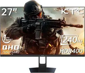 KTC 27'' 240hz Gaming Monitor 1440p(2560x 1440) 144Hz 1ms Fast HVA HDR400 130% sRGB HDMI & DisplayPort AdaptiveSync VESA Tilt Eye Care