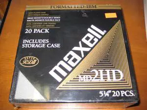 Maxell MD2HD 5 1/4 inch Mini Floppy Disks 20 Pack
