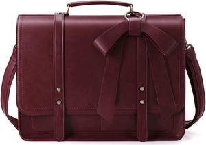 ECOSUSI Laptop Bag for Women Briefcase Bag PU Leather Messenger College Satchel fit 15.6" Computer