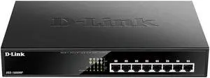 D-Link 8-Port PoE Switch, Gigabit Ethernet Unmanaged Desktop Fanless Design , 125 Watt PoE Budget (DGS-1008MP)