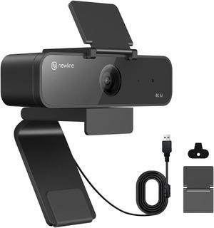 N newline 4K Webcam for PC, USB Webcam with Microphone w/ 3 AI Modes, Gesture Control, Auto Focus, 95deg Wide Angle, PC Webcam with Zoom for Video Call, Meeting, Gaming