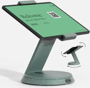 Bouncepad Eddy Tablet & iPad POS Stand | Compatible with Most 7-13" Tablets | Strong Aluminium Kiosk Stand | Green