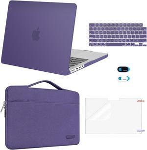MOSISO Compatible with MacBook Pro 14 inch Case 2025 2024 2023 2022 2021 M4 M3 M2 M1 A3112 A3185 A3401 A2918 A2992 A2779 A2442, Hard Case&Bag&Keyboard Cover&Webcam Cover&Screen Film, Imperial Purple