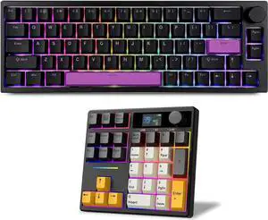 BOYI 31 Numpad+66Pro 65% Mechanical Keyboard+Matcha Keycaps with Screen Comb,Compact Gaming Keyboard for Win&Mac