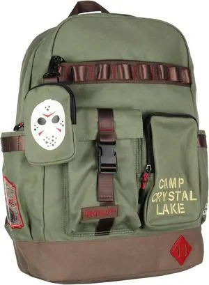Friday the 13th Backpack Camp Crystal Lake Rugged Travel Backpack w/Padded Laptop Sleeve For Men Women