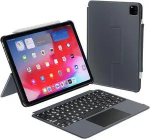 Macally iPad Air 11 Inch Case with Keyboard (M3,2025/M2,2024/2022/2020), iPad Pro 11 (M3 and Below) with Trackpad, Multi Angle View, Backlit Apple Pencil HolderNOT for Pro 11 M4