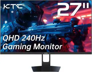 KTC 27 Inch Gaming Monitor 240Hz 1440P QHD Computer Monitor, FreeSync G-Sync Compatible, 1ms 2K Gamer Monitor with HDR, 130% sRGB, HDMI DisplayPort, Tilt Adjustable, Eye Care,H27E22S