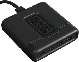BLACK+DECKER USB C Fast Charger 65W 4 Port Type USB C Charging Station Hub Block TypeC Wall Charger Power Strip Adapter Plug 2 USBC 2 USBA for iPad iPhone 15 14 13 12 Pro Max Pixel Note Galaxy, Black