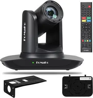 FoMaKo AI Auto Tracking HDMI PTZ Camera, 20x Optical Zoom IP USB3.0 HDMI Camera for Church Services Worship Education, PoE 1080P60 FMK12UH Pro(20x)-B Black